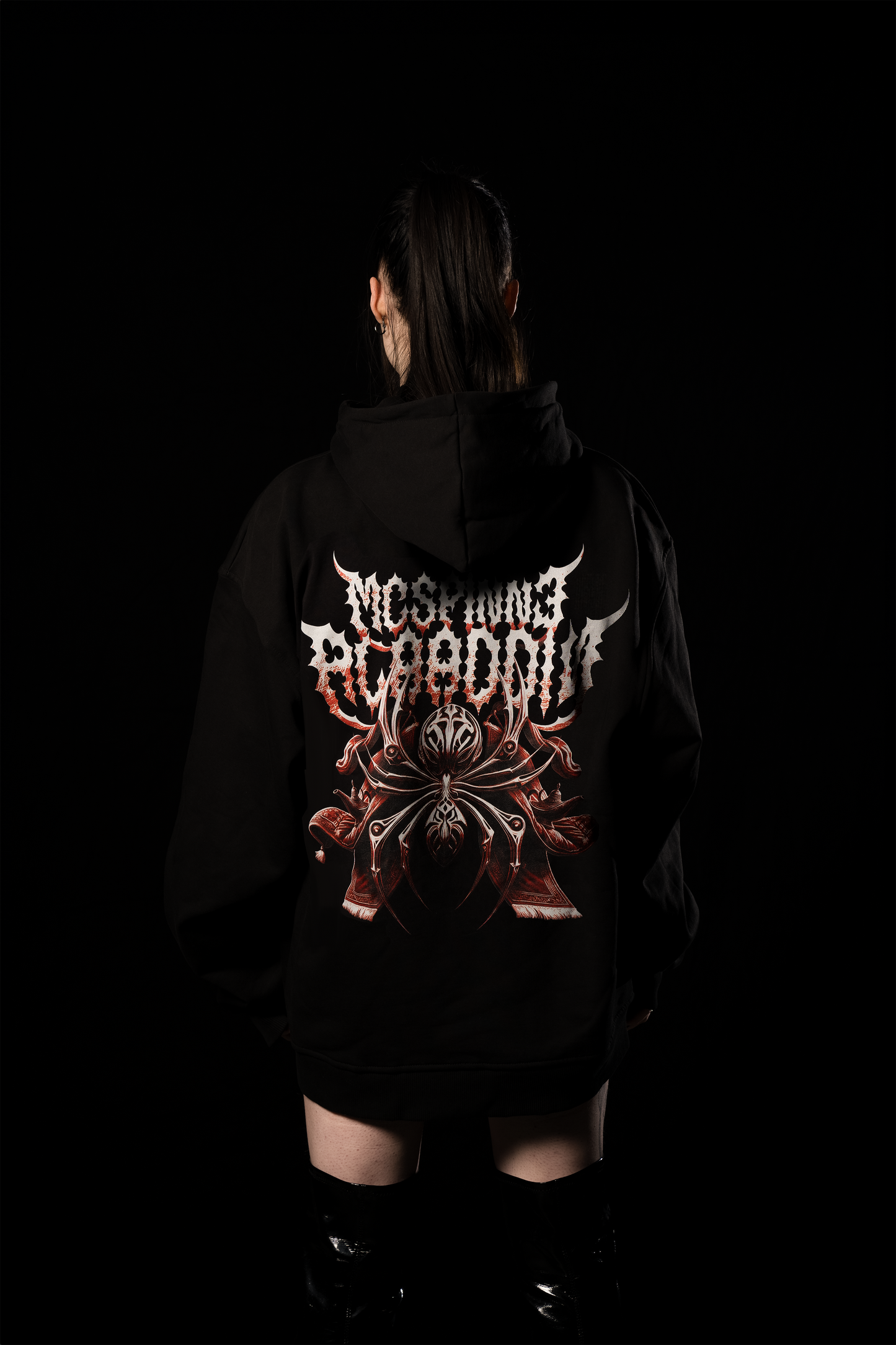 MACH PLATZ ICH WILL RAVEN HOODIE (ROT)